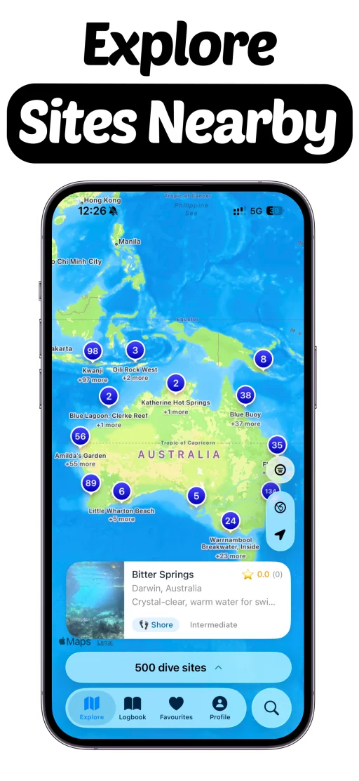 WikiBubbles app - Discover dive spots