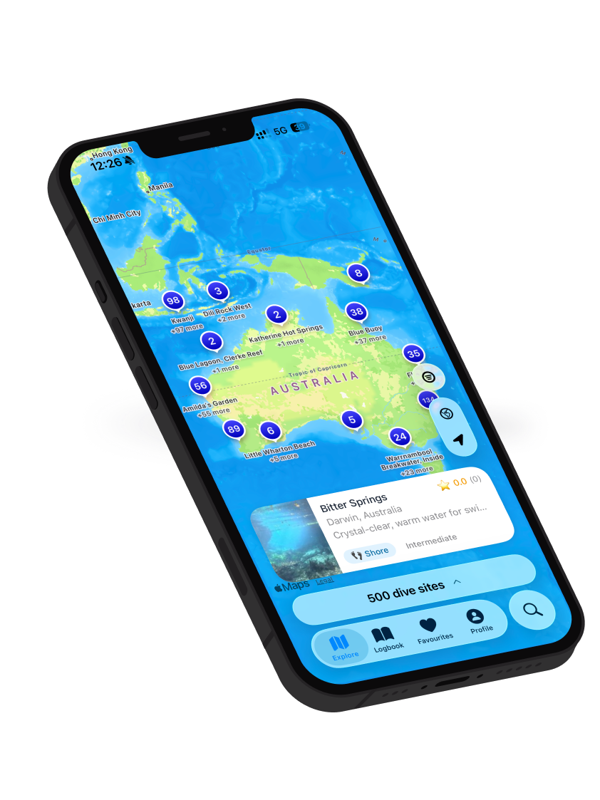 WikiBubbles dive sites map